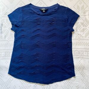 Simply Vera Verawang Navy Blue Textured Women's Top